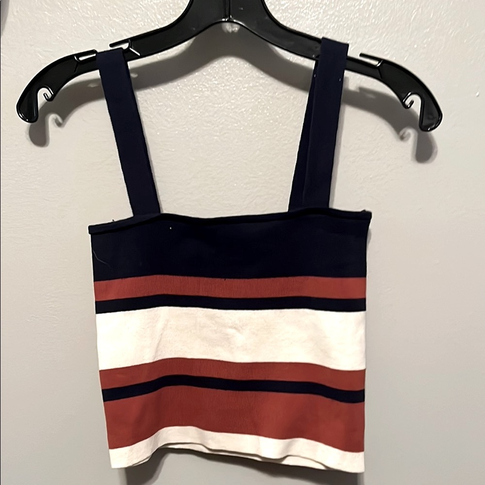 Navy and Rust Sleeveless Crop Tank Top 
new with tags.